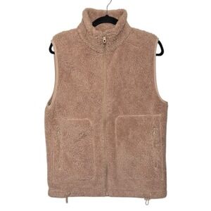 Girlfriend Collective Tan Sherpa Vest Women's Size XS Full‎ Zip